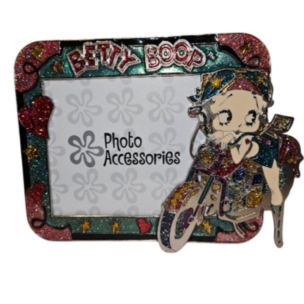 Betty Boop 2004 Vintage Picture Frame Motorcycle Multi-color New